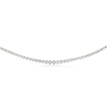 14ct Yellow Gold 10 Carats Diamond Necklace with 111 Brilliant Diamonds 43.5cm