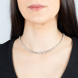 14ct Yellow Gold 10 Carats Diamond Necklace with 111 Brilliant Diamonds 43.5cm