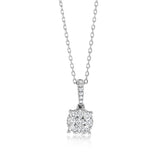 9ct White Gold 1/4 Carat Diamond Pendant On 40cm Chain