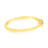 9ct Yellow Gold With 2 Brilliant Cut Diamond Ring