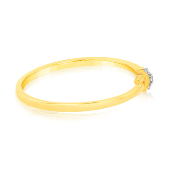 9ct Yellow Gold With 2 Brilliant Cut Diamond Ring