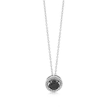 Load image into Gallery viewer, 3/4 Carat Black Diamond Pendant in Sterling Silver Including Chain