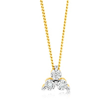 Load image into Gallery viewer, 9ct Yellow Gold 0.05 Carat Diamond Pendant with 3 Diamonds