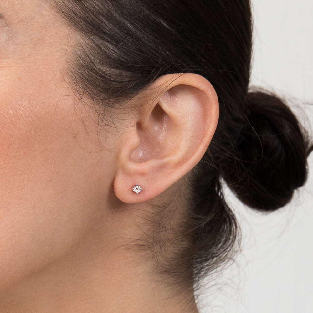 9ct Yellow Gold Carat Diamond Stud Earrings with Disc Setting