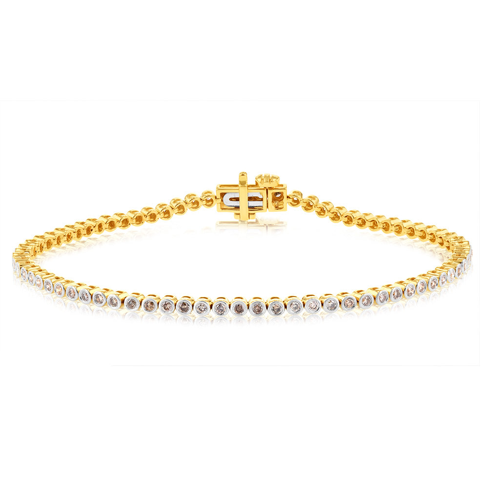 1 Carat Diamond Tennis Bracelet in 9ct Yellow Gold
