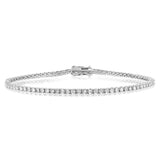 9ct White Gold 2 Carat Diamond Tennis Bracelet with 82 Brilliant Diamonds