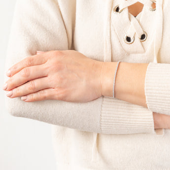 9ct White Gold 2 Carat Diamond Tennis Bracelet with 82 Brilliant Diamonds