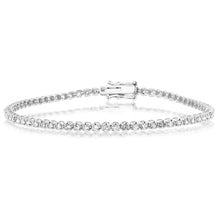 Load image into Gallery viewer, 9ct White Gold 1 Carat Diamond Tennis Bracelet with 70 Brilliant Diamonds