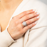 9ct Yellow Gold 2 Carat Diamond Cluster Round Dress Ring