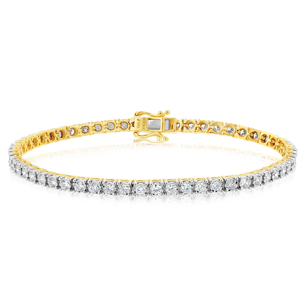 2ct Diamond Bracelet In 9ct Yellow Gold main image 1