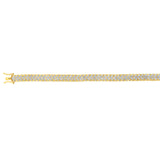 Gold Plated Silver 2 Carats Diamond Bracelet 19cm