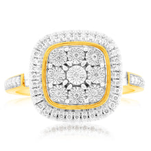 Load image into Gallery viewer, 9ct Yellow Gold 1/6 Carat Diamond Dress Ring