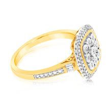 Load image into Gallery viewer, 9ct Yellow Gold 1/6 Carat Diamond Dress Ring
