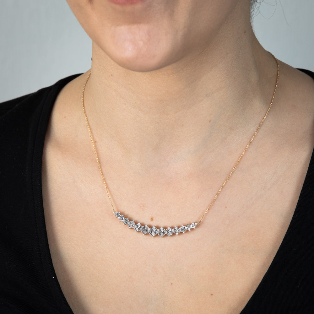 9ct Yellow Gold 1/10 Carat Diamond Curved Chain Necklace – Shiels Jewellers