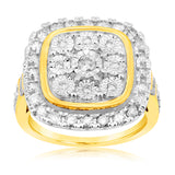 9ct Yellow Gold 1 Carat Diamond Disc Dress Ring