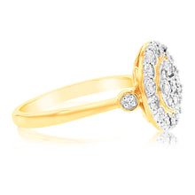 Load image into Gallery viewer, 9ct Yellow Gold 0.15 Carat Diamond Ring with 25 Diamonds