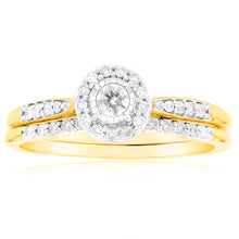 Load image into Gallery viewer, 9ct Yellow Gold 1/4 Carat Diamond With 36 Brilliant Cut Diamonds
