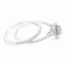 Load image into Gallery viewer, Silver1/2 Carat Diamond 2 Ring Bridal Set