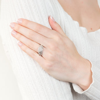 1/3 Carat Diamond 2 Ring Bridal Set in Sterling Silver