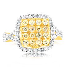 Load image into Gallery viewer, 14ct 1 Carat Diamond Ring Cushion Shape with 84 Brilliant Cut Diamond