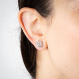 9ct Yellow Gold 1/5 carat Diamond Stud Earrings with 56 Brilliant Cut Diamonds