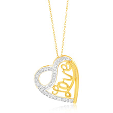 Load image into Gallery viewer, 1/4 Carat Diamond Love Heart Pendant in Gold Plated Silver