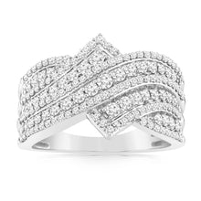 Load image into Gallery viewer, 0.95 Carat Cluster Diamond Dress Ring in 14ct White Gold