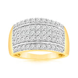 0.95 Carat Cluster Diamond Dress Ring in 14ct Yellow Gold