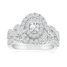 Load image into Gallery viewer, 1.20 Carat Diamond Oval Cluster Ring in 14ct White Gold