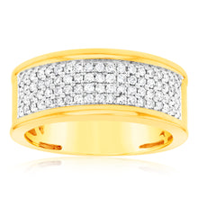 Load image into Gallery viewer, 3/4 Carat Diamond Gents Ring in 10ct Yellow Gold