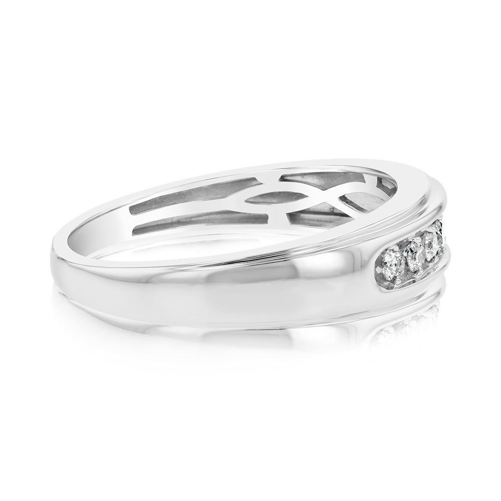 1/4 Carat Diamond Gents Ring in 10ct White Gold