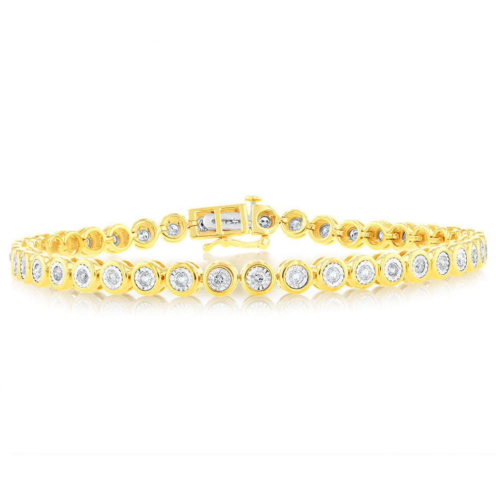 1.00 Carat Diamond Bracelet in 10ct Yellow Gold