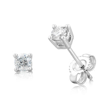 Load image into Gallery viewer, 1/4 Carat Diamond Solitaire Earrings in Sterling Silver