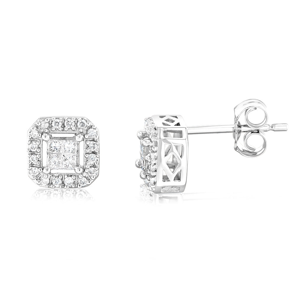 1/4 Carat Diamond Stud Earrings in 10ct White Gold – Shiels Jewellers