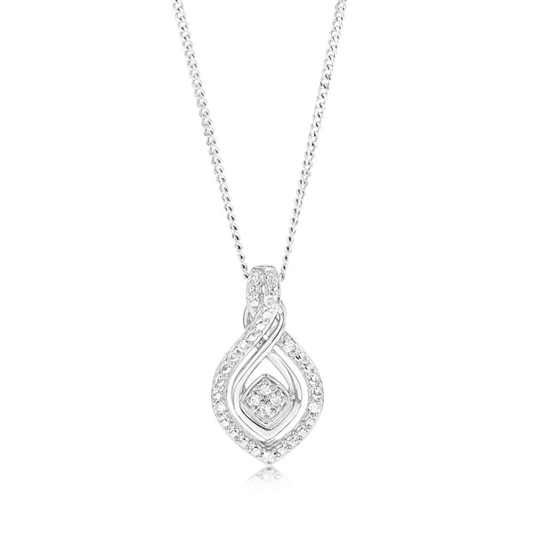 Sterling Silver Diamond Pendant with 10 Brilliant Cut Diamonds Shiels