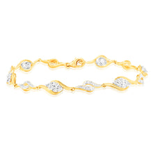 Load image into Gallery viewer, 1/10 Carat Diamond Bracelet in 9ct Yellow &amp; White Gold