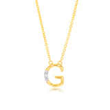 Initial G Diamond Pendant in 9ct Yellow Gold