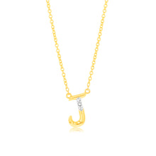 Load image into Gallery viewer, Initial J Diamond Pendant in 9ct Yellow Gold