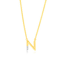 Load image into Gallery viewer, Initial N Diamond Pendant in 9ct Yellow Gold