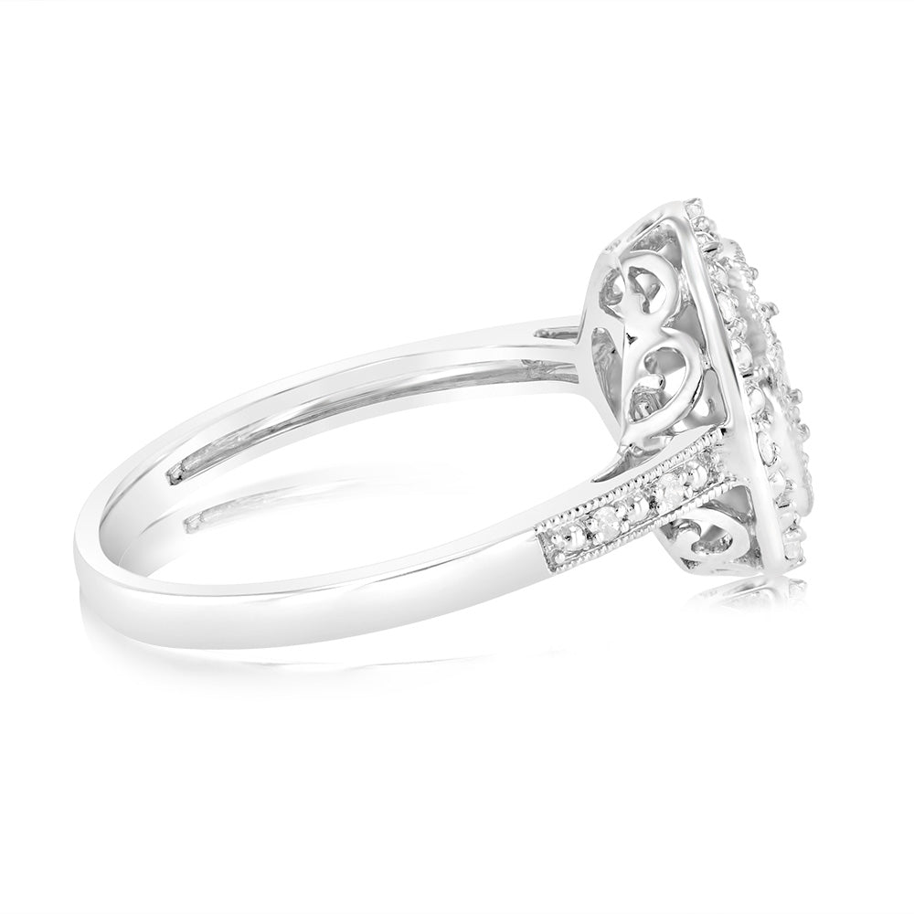 1/5 Carat Diamond Round Ring in Sterling Silver