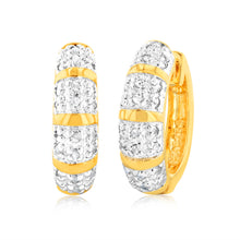 Load image into Gallery viewer, 1/5 Carat Diamond Hoop Earrings in Gold Plated Silver