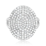 2 Carat Diamond Cluster Ring in 9ct Yellow Gold