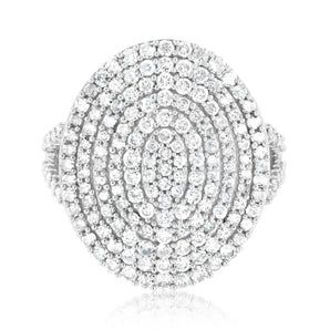 2 Carat Diamond Cluster Ring in 9ct Yellow Gold