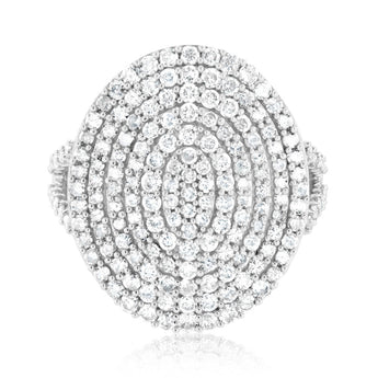 2 Carat Diamond Cluster Ring in 9ct Yellow Gold