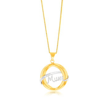 MUM Diamond Pendant in 9ct Yellow Gold