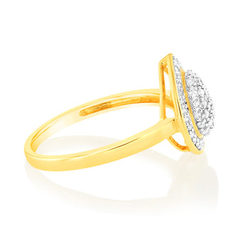 1/5Carat Pear Shaped Diamond Ring in 9ct Yellow Gold