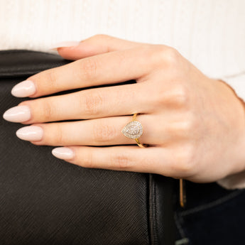 1/5Carat Pear Shaped Diamond Ring in 9ct Yellow Gold