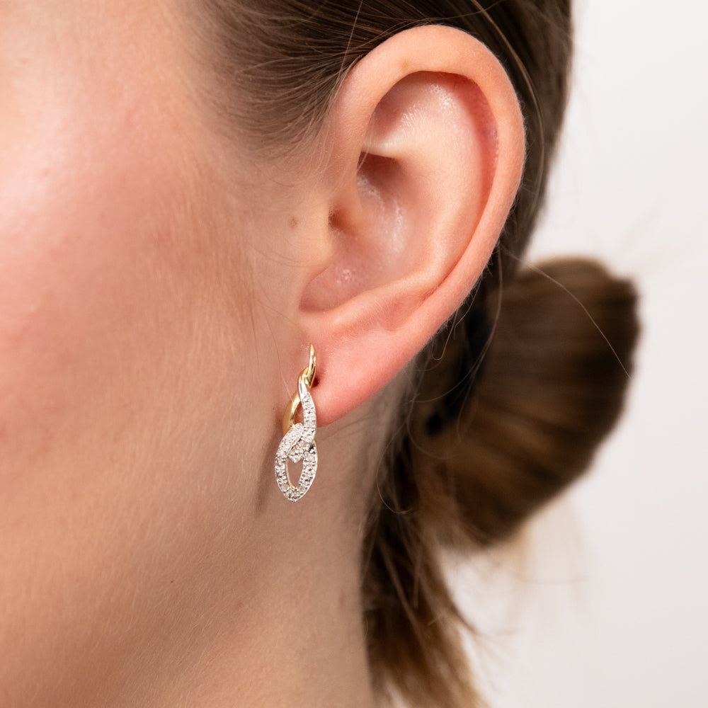 Gold-Plated Twisted Drop Earrings