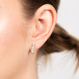 9ct Yellow Gold Leaf Shaped Diamond Stud Earrings