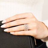 Cluster 0.05Ct Diamond Ring In Sterling Silver